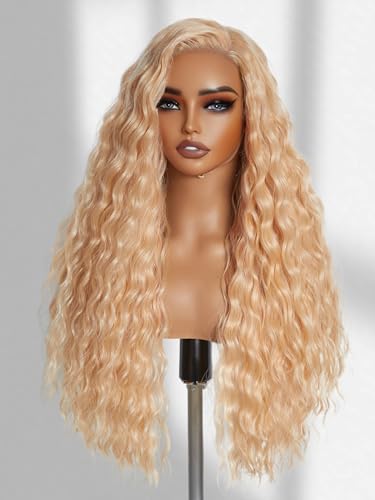 GORGIUS Blonde Glueless Ocean Wave Wig Pre Cut Synthetic Lace
