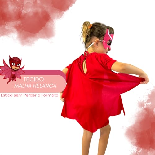 Fantasia Corujita P j Heróis de Pijama Infantil Criança Menina Masks Tamanho M