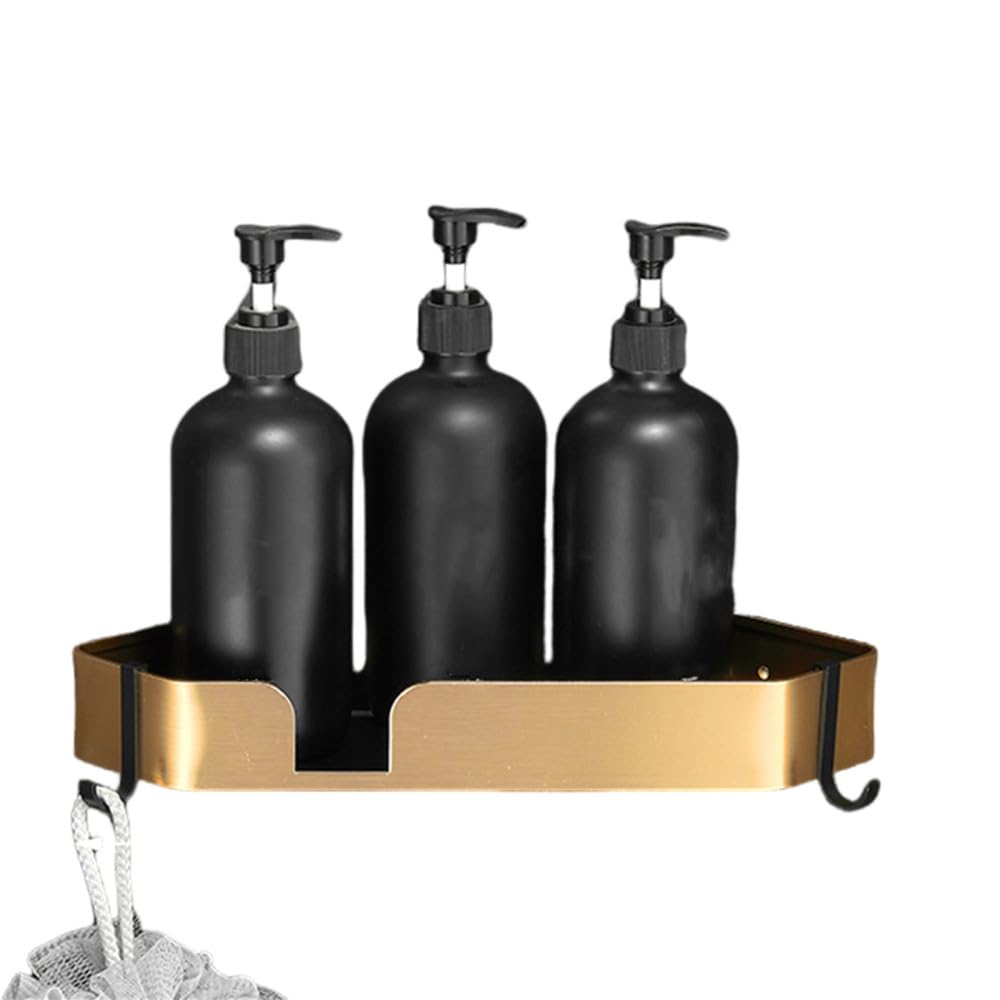 Quincaillerie de salle de bain noire : étagère triangle et crochet