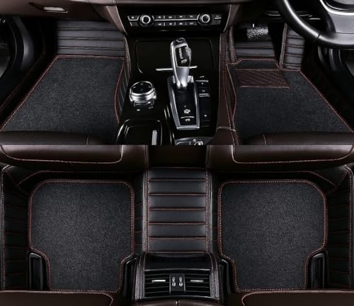 Image of 9D Luxury Car Foot Mat for Maruti Suzuki S-Cross Model (2012-2018) | Waterproof | Anti-Slip | PU Leather | Full Coverage | All Weather | Custom Fitted Car Floor Mat - Black with Red