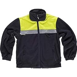 Adeepi Ropa De Trabajo Work Team Forro Polar Bicolor con Cremallera y Cintas Reflectantes. Hombre Marino+Amarillo A.V. M