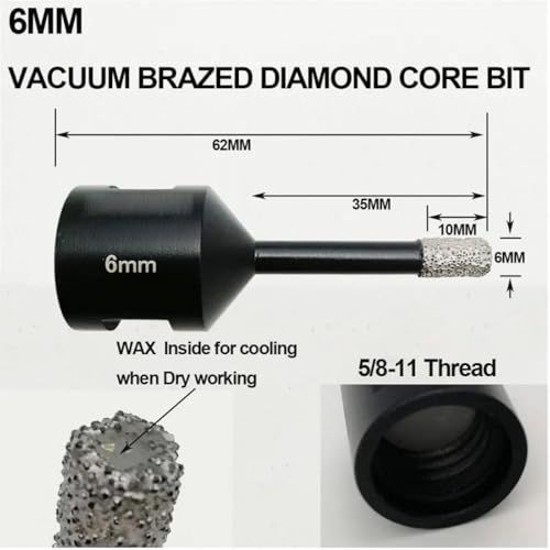 Brocas para taladro seco de diamante, conjunto 12mm miniatura 4