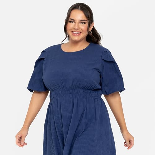 Robe midi Lovedrobe à taille élastique croisée pour sublimer la silhouette - 3