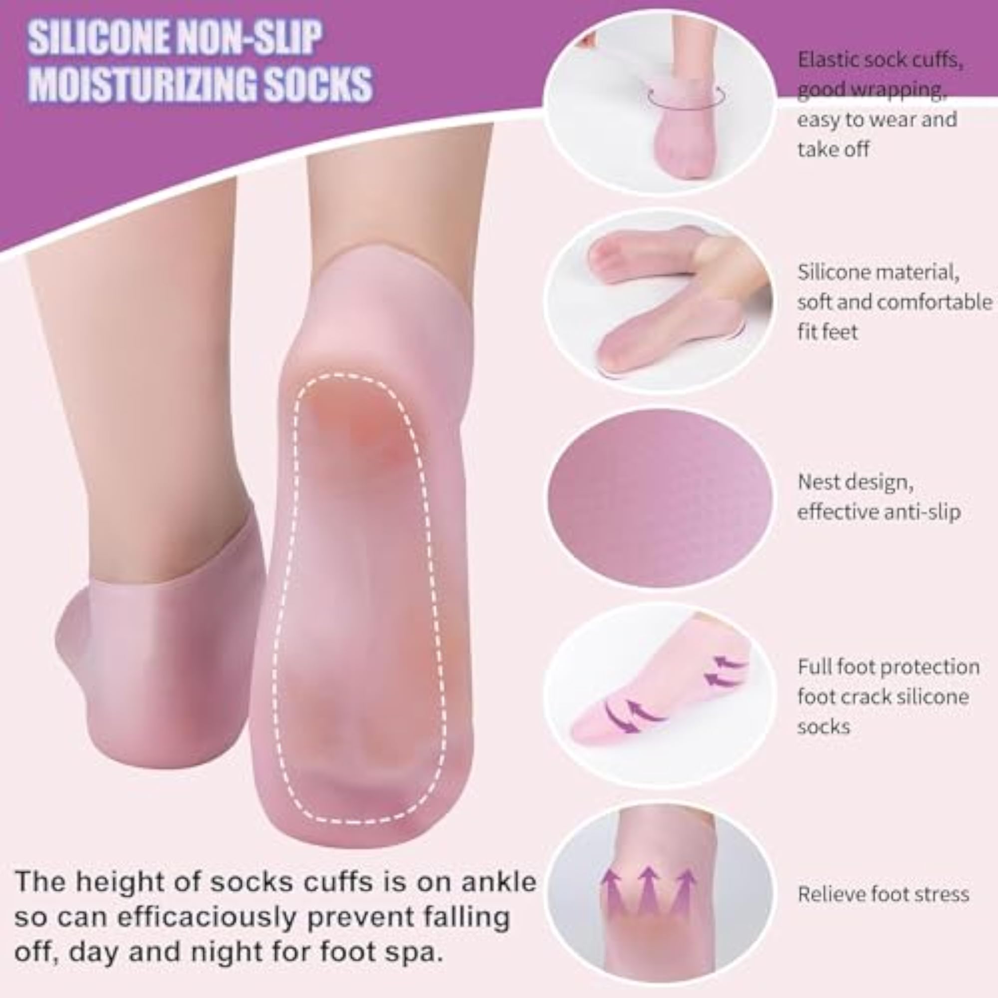 Silicone Gel Socks for Cracked Heel Repair