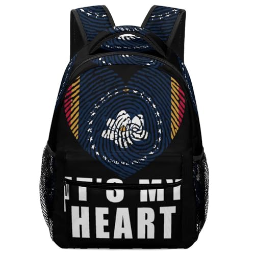 Mississippi Is My Heart Unisex Backpack Casual Daypacks Lightweight Shoulders Bag for Camping Hiking Travel