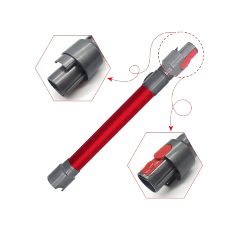 Trade-Shop Rura teleskopowa/rura ssąca zamiennik do odkurzacza Dyson V7 V8 V10 V11 V15 odkurzacz akumulatorowy odkurzacz ręczny zastępuje 967477-03 / czerwony, długość 45-70 cm