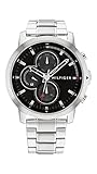 Tommy Hilfiger Jameson Le Orologio analogico da uomo, Argento/Nero, 46.00, JAMESON IL