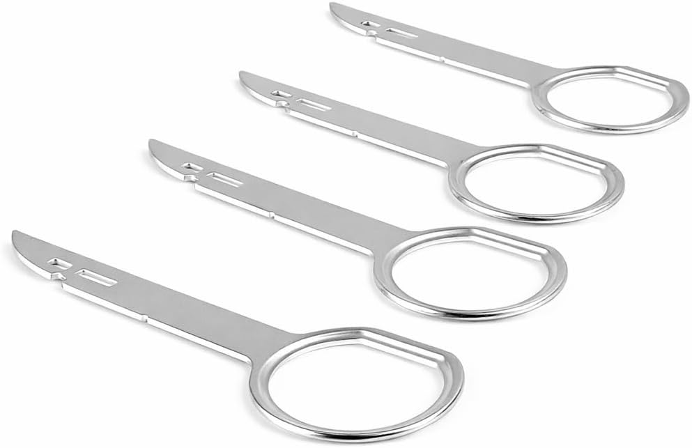 Car Radio Removal Tool Key DIN Release Keys Compatible with FORD Focus Transit Connect Fiesta Fusion C-Max Mondeo Mk S St 6000 CD Sony 6 Disc Head Unit CD Player Pins Tools 4 pcs Double DIN Radio