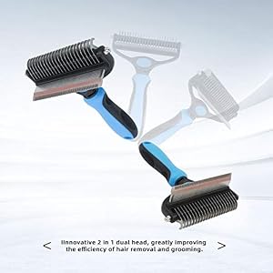 Pet Grooming Tool - 2 Sided Undercoat Rake for Cats & Dogs - Safe Dematting Comb for Easy Mats & Tangles Removing Pet Grooming Tool – 2 Sided Undercoat Rake for Cats & Dogs – Safe Dematting Comb for Easy Mats & Tangles Removing