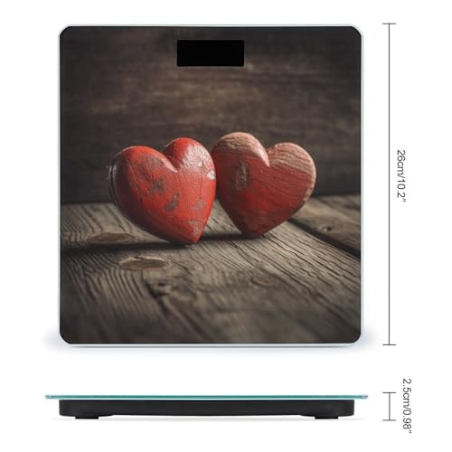 Báscula digital de baño con diseño corazón y vidrio templado miniatura 2