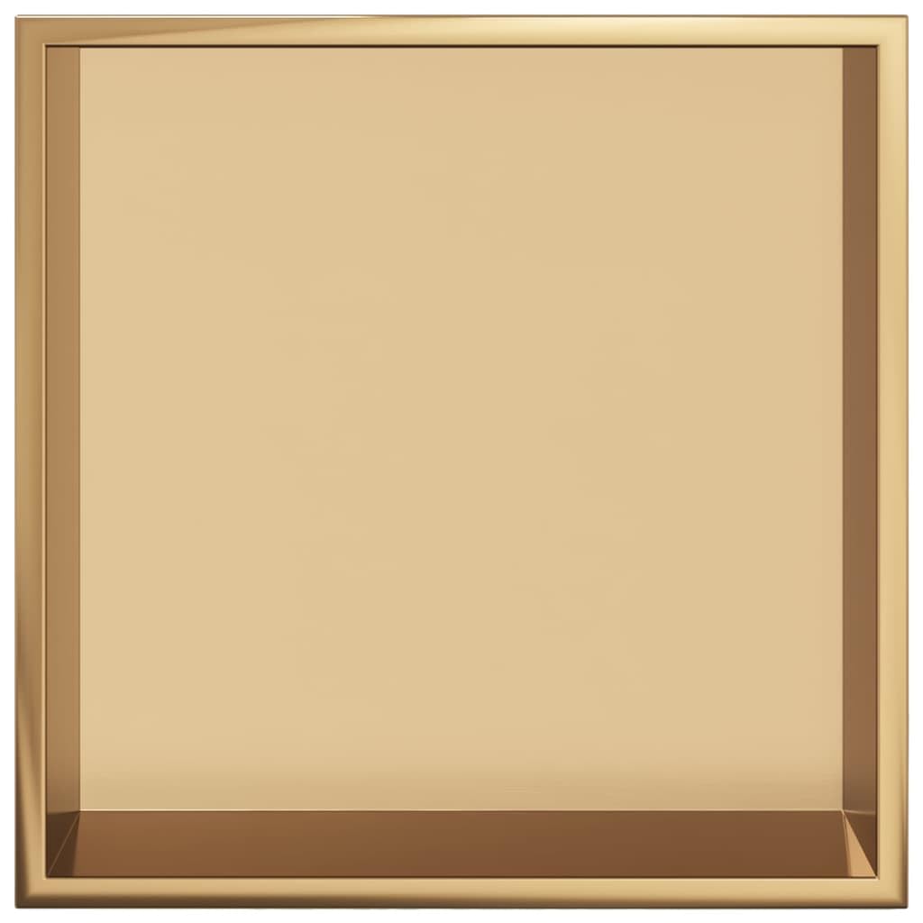 vidaXL Niche de douche doré brossé 32x32x9 cm acier inoxydable, niche de salle de bain, étagère de douche intégrée, niche murale de toilette
