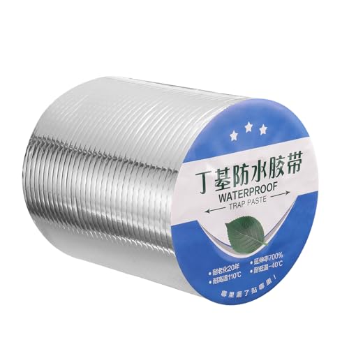 Image of HARFINGTON Waterproof Butyl Tape 33-ft x 6 inch W Aluminum Foil Sealant Tape, 0.06 inch Thick Upgraded Outdoor Use Self-Adhesive Sealing Tape for Roof Window RV Boat Pipe Repair