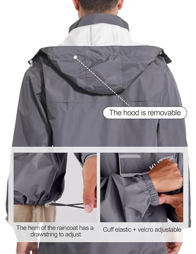 KUTOOK Men’s Rain Jacket Waterproof Hooded Lightweight Breathable Raincoat for Outdoor Cycling Hiking Running M-3XL4