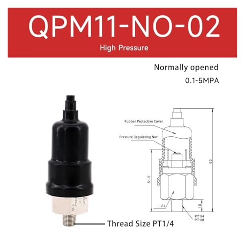 Interruptor de presión de aire QPM11-NC-02 hembra en cobre ajustable 4