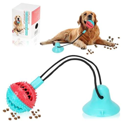 ZERRSAUGNAPF - Hundespielzeug Zerrspielzeug für Hund inkl. Zahnpflege, Hundespielzeug mit Saugnapf & Leckerli-Spender, Selbstbeschäftigung Hund, Für Kleine & Mittelgroße Hunde und Welpen (1PC,STIL-A)