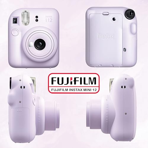 Image of Fujifilm Instax Mini 12 Instant Camera Bundle with Fujifilm Instax Mini Instant Film Value Pack (60 Sheets) with Accessories Including Protective Case, Strap, Photo Album (Lilac Purple)