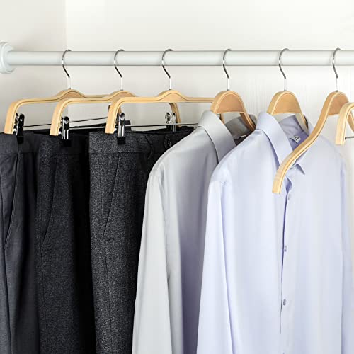 TOPIA HANGER Slim Natural Wood Hangers with Extra Soft Non-Slip Rubber Grips, 18-Pack High-Grade Fashion Hanger No Shoulder Bump for Sweater, Camisole, Jacket, Dress, Coat -CT16N by TOPIA HANGER - Image 7