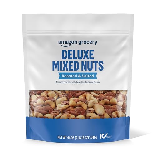 25% coupon - Amazon Deluxe Mixed Nuts, no peanuts, 44oz