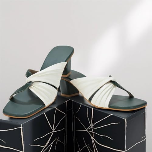Image of Stylish Womens Synthetic Leather Heels | 2 Inch Heels Sandal for Womens & Girls | Comfortable & Lightweight Footwear