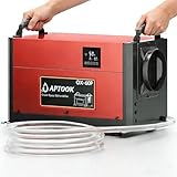APTOOK 110 Pints Commercial Dehumidifier with Drain Hose, Crawl Space Dehumidifier for Water Damage Restoration, Flood Repair, Crawlspace and Basement, Red