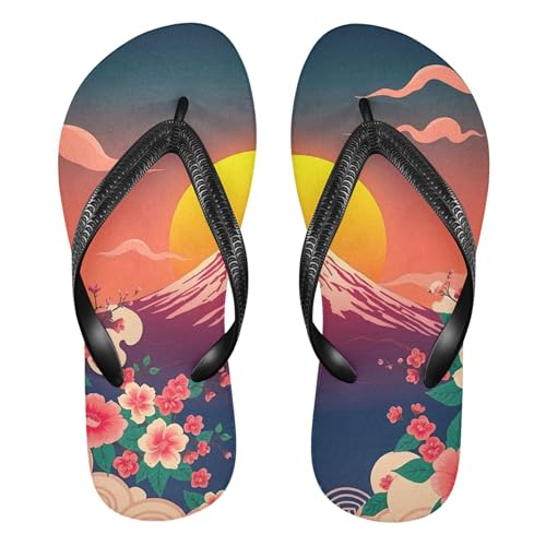 Burbuja Traditional Japanese Mountain Flip Flops for Women Men, Soft Thong Sandals Rubber Slippers for Pool Beach Essentials