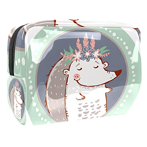 Trousse de maquillage imperméable multicolore à motif alpaga rigolo