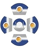 Placemats Set of 5 with Centerpiece Round Mat, Wedge Heat- Resistant Place Mats, Blue White and Gray
