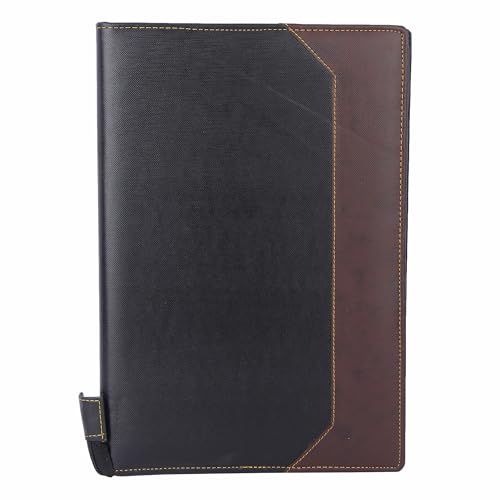 Image of Premium Saya Multipurpose Leatherette Professional File Folder for Certificates - Handcrafted PU Leather Document Holder | Portfolio for Legal Size Documents with 20 Durable Leaves (Black)