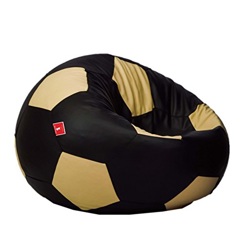 Image of Biggie Bean Bag Football XXL Bean Bag Without Fillers Cover (Black and Cream)