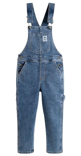 KIDSCOOL SPACE Jeans-Overalls für Mädchen, hochelastische Jeans-Latzhose...
