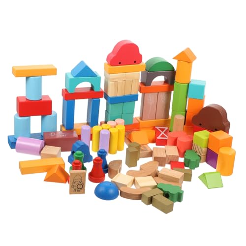Blocs de construction en bois lisses pour développer la motricité fine 100 pcs