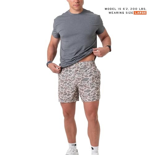 Image of River Rock Grey Everyday Shorts - Deer Camo Pockets