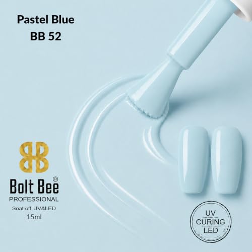 Image of Bolt Bee pastel Blue Color Gel Nail Polish Soak Off UV Gel 15ML DIY at Home Manicure Salon Nail Art