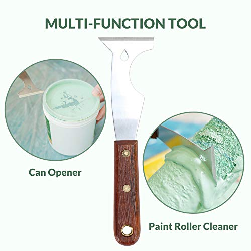 Paint Roller Kit, 9 Inch 4 Inch Paint Roller, Paint Tray, Paint’s Multi-Tool, Paint Brushes, 15 Pcs House Painting Supplies for Home Improvement, Reusable Rolling Brushes,Tray, Easy to Clean - Thumbnail 5