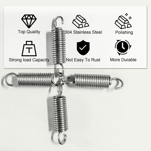NICAVKIT 4 Stück Edelstahl Zugfedern mit Haken, Spannfeder Zugfeder 60mm freie Länge,Außendurchmesser 15mm,Drahtdurchmesser 2,2mm,Maximale Zugkraft 12KG - 2,2x15x60mm