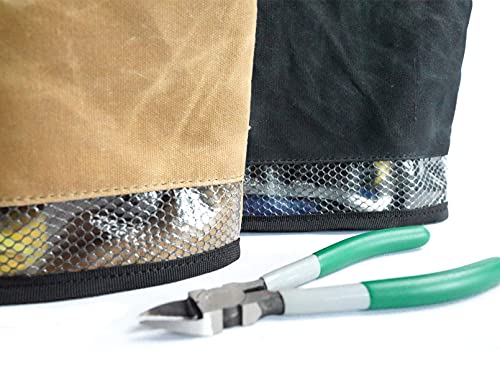 Melotough Waxed Canvas Zipper Tool Bag 12 Inch, 2 Pack ; Small Tools Canvas Tool Pouch Multi-Purpose Organization Bag (Tan And Black) #TOP7
