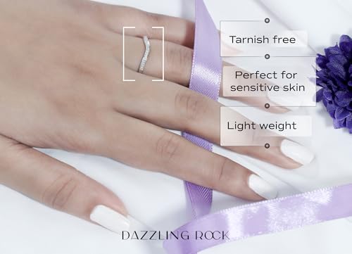 Dazzlingrock Collection Round Gemstone or Diamond Enhancer Guard Curved Style Stackable Wedding Band for Women (0.10 ctw, Clarity I2-I3) in 925 Sterling Silver2