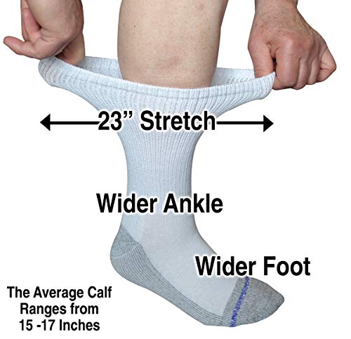 Loose Fit Stays Up Men's and Women's Medical Socks (Pack of 3) Made in USA. Cushioned Sole3