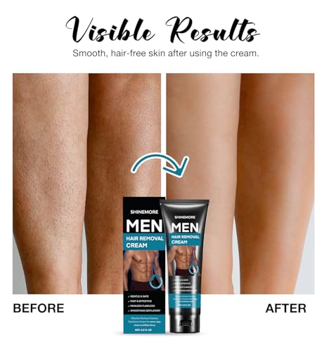 Image of Intimate Hair Removal Cream for Men: Effective Painless Flawless Soothing Depilatory Cream for arms legs chest and Pubic Area - Suitable for All Skin Types 4.2 OZ