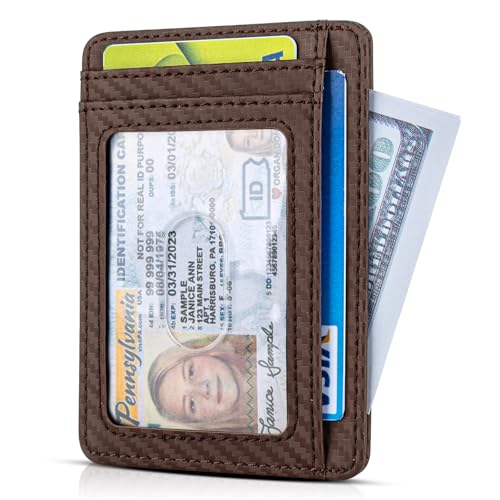 Image of GH GOLD HORSE Slim RFID Blocking Card Holder Minimalist Leather Front Pocket Wallet for Women