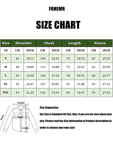 fohemr Mens Floral Printed Shirt Casual Button Down Long Sleeve Patterned Shirt 100% Cotton