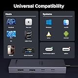 UGREEN USB C Hub, 8-in-1 4K@60Hz HDMI to USB-C Adapter, 170MB/s SD/TF Card Reader, 3x 10Gbps USB-A/C Ports, 100W PD, 30cm Cable, Aluminum Compact USB Multiport Adapter for MacBook, HP, Dell, iPad Pro - Image 8