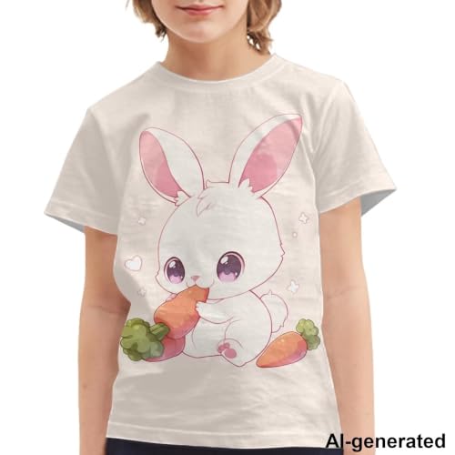 Image of Novelty 3D Graphic T Shirts for Kids Crew Neck Funny Animal Print Short Sleeve Girls Tshirts 3-16 Years