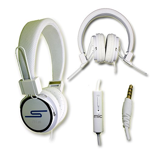 PH26 Casque Audio stéréo Blanc Extra-Bass Clear Sound avec Fonction Micro + télécommande pour Acer Cloud Mobile by