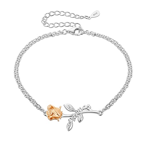 ENGRAWELRY Damen Armband Gravur Mama Silber 925 Schmuck Rose Originell Geschenk für Weihnachten Muttertag Geburtstag Cover