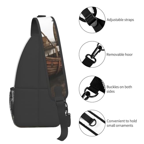Bolso Sling para Hombre y Mujer Negro 15.3x3.5x7.5 in miniatura 4