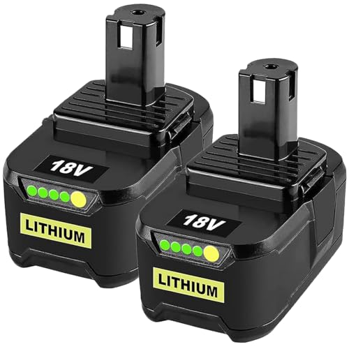 2 X 8.0Ah/8000mAh 18V Replacement Battery for Ryobi 18V Battery Compatible with Ryobi 18Volt RB18L50 RB18L40 RB18L25 RB18L15 RB18L13 P102 P103 P104 P105 P106 P107 P109 Cordless Tools
