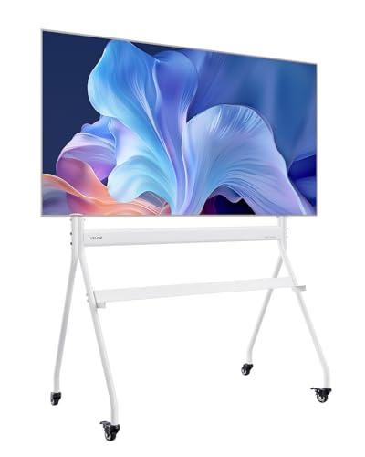 VEVOR Support TV à roulettes, pour téléviseurs/LED/LCD/OLED de 889 à 2540 mm, Chariot TV Mobile, jusqu'à 90 kg, Support télé sur Pied Portable, Max....