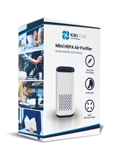 Kiki Pure A1 Mini Hepa Usb-C Powered Air Purifier. Ultra Portable (5.2In Tall, 6.7 Ounces), Ultra Quiet. Perfect For Travel, In-Car And Desktop (White) #TOP6
