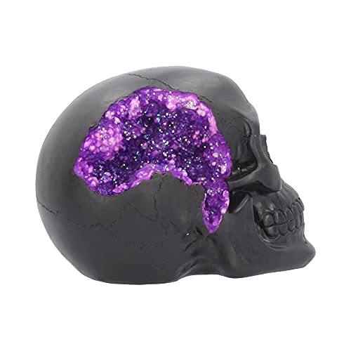 Nemesis Now B4341M8 Geode Skull Figurine, Black And Purple Gothic Glitter Crystal Skull Figurine thumb #5